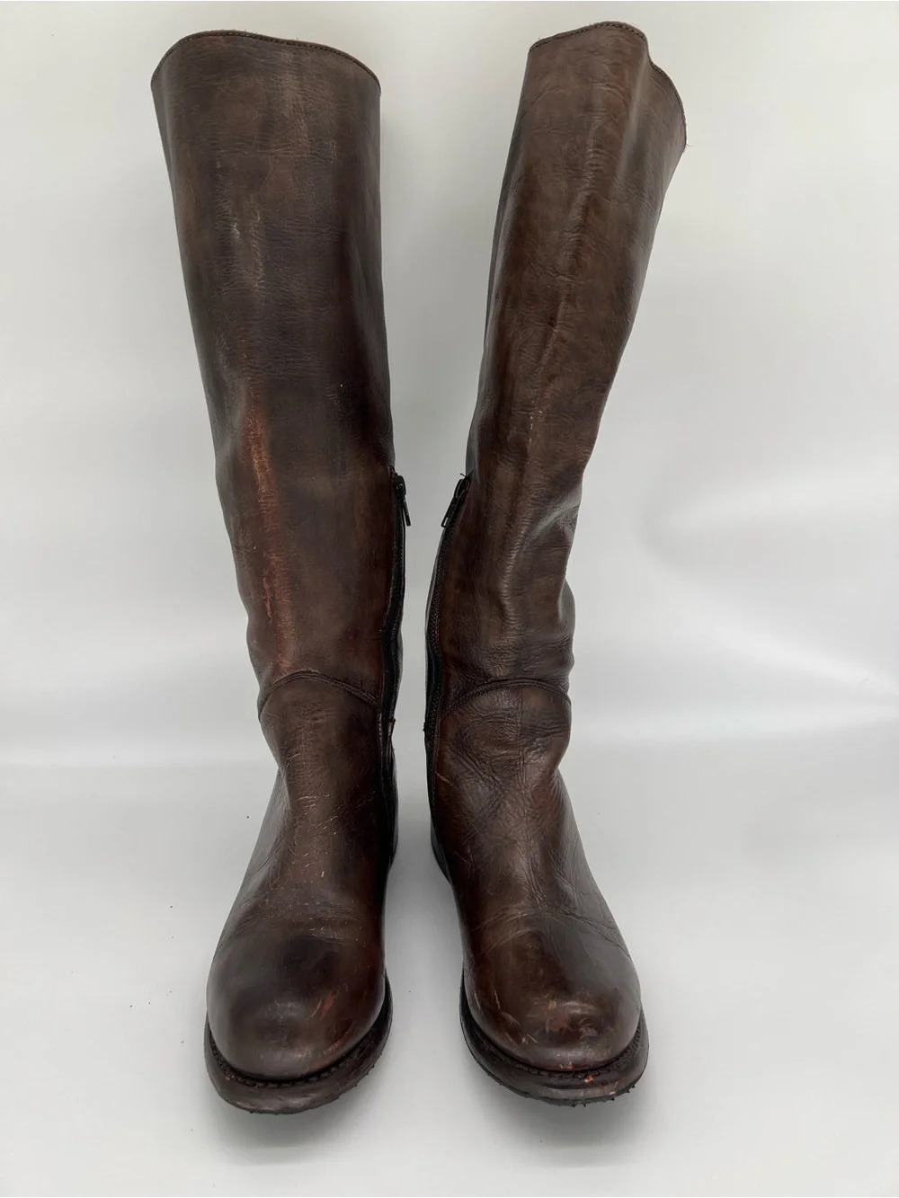 BED|STU Tall Manchester Distressed BrownLeather Boots